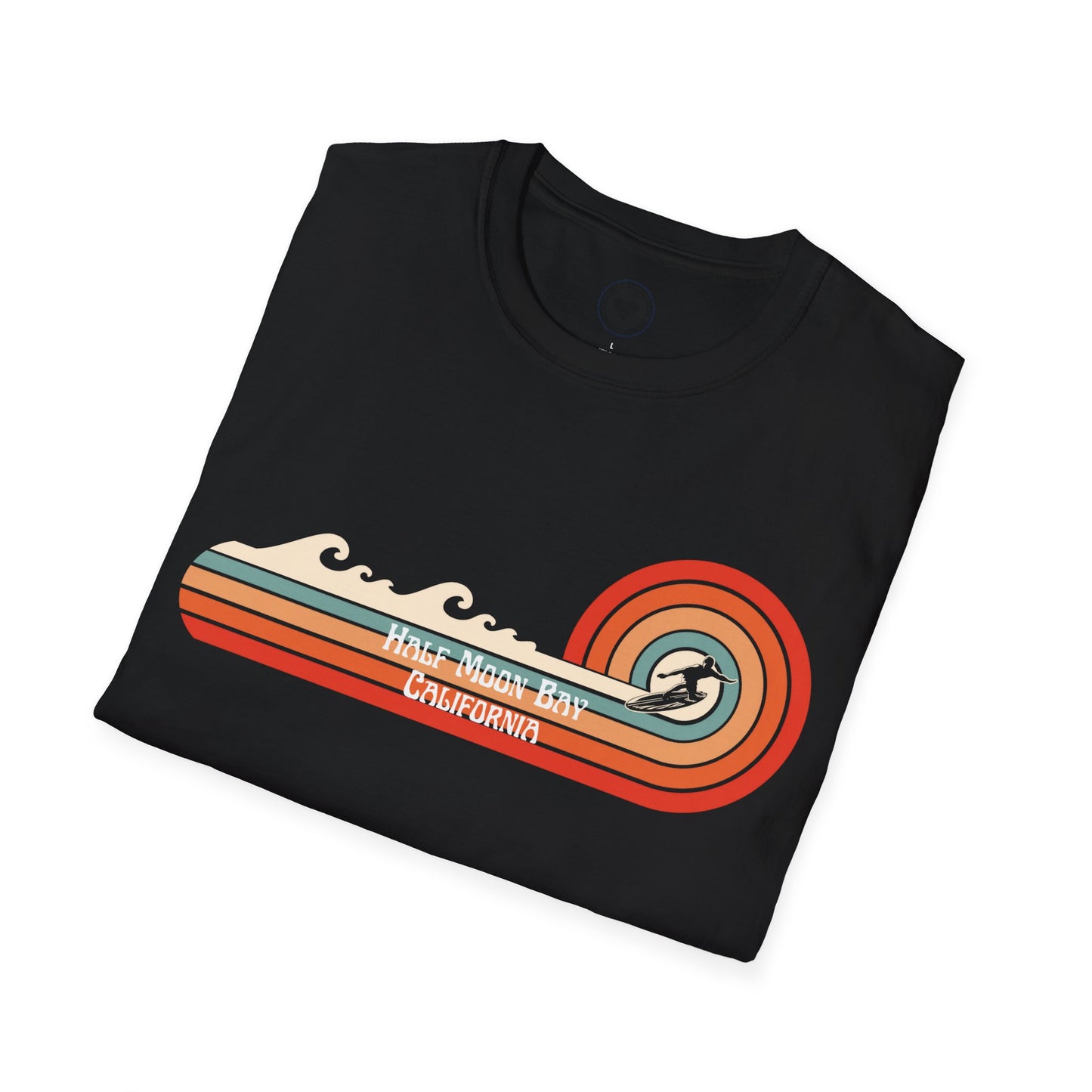 Retro Style Half Moon Bay Unisex Softstyle T-Shirt