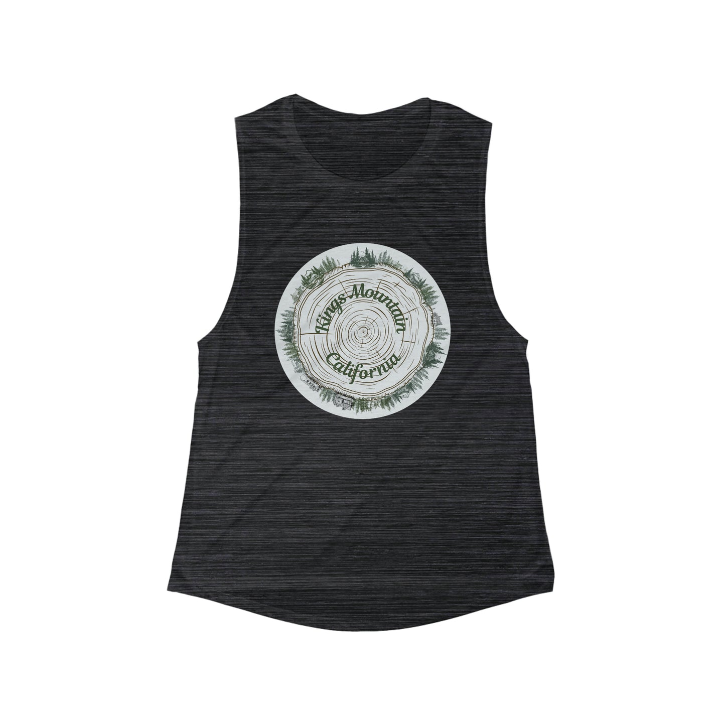 Kings Mountain Tree Rings Women's Flowy Scoop Muscle Tank