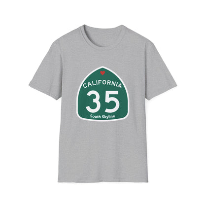 South Skyline Highway 35 Love Unisex Softstyle T-Shirt