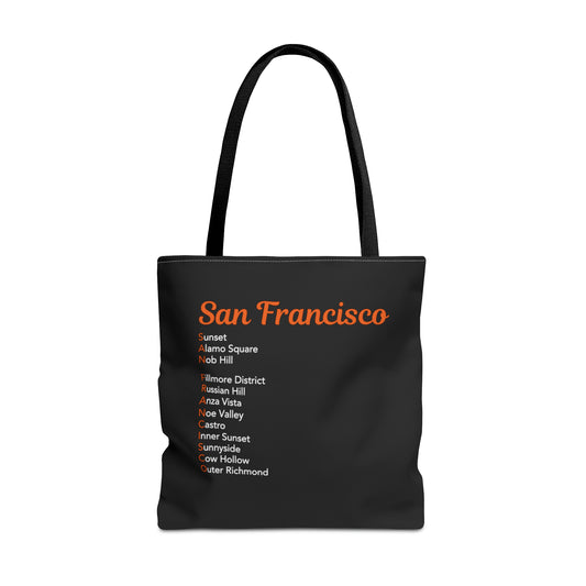 San Francisco Neighborhoods Tote Bag (AOP)